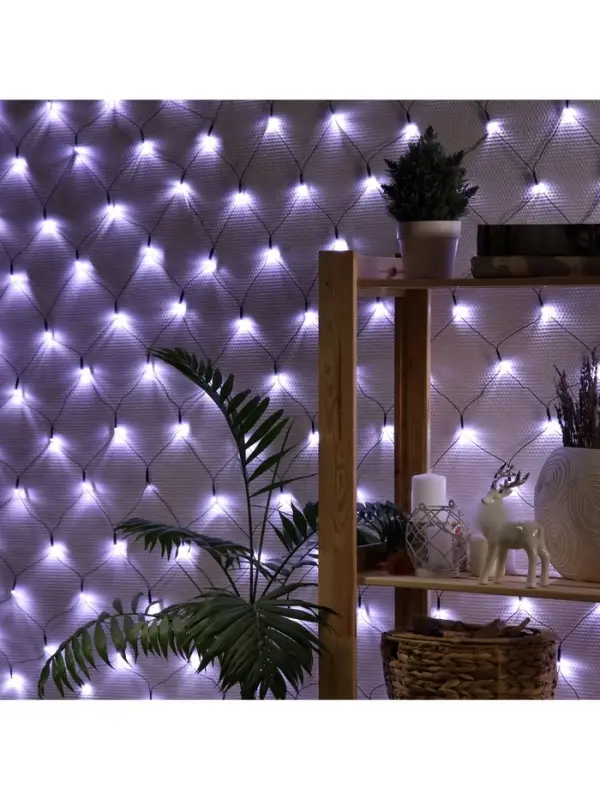 Гирлянда &laquo;Сеть&raquo; 2&times;2 м, IP20, тёмная нить, 224 LED, 8 режимов, 220 В, свечение белое