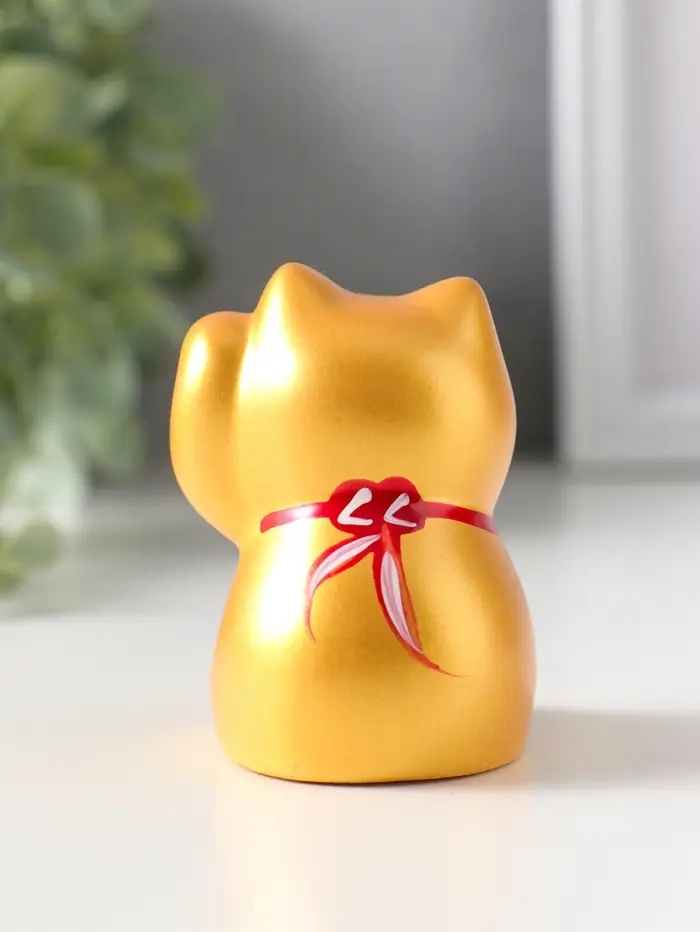 Сувенир керамика "Котик Манэки-нэко золотой" 5,3х7,3х6 см