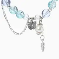 Браслет с подвесками &laquo;Сахарный. Бабочка и перо&raquo;, d=6 см, шар № 10/8, голубой, фиолетовый в серебре