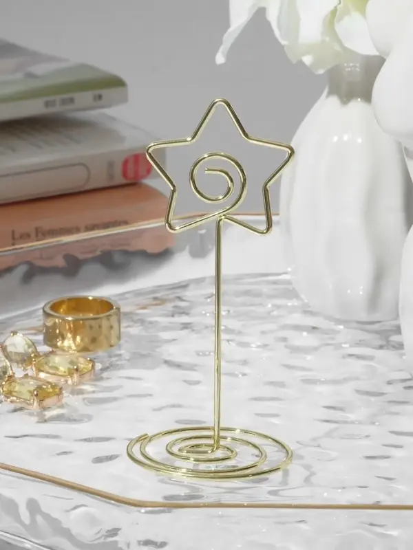 Подставка под ценник, фото &laquo;Звезда&raquo;, с зажимом, 3.3&times;3.3&times;8.3 см, цвет золото