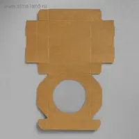 Подарочная коробка сборная с окном, 11,5 х 11,5 х 3 см, крафт