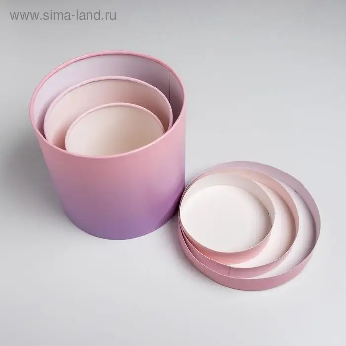 Набор коробок из тонкого картона 3 в 1 &laquo;Градиент&raquo;, 12&times;12 - 18&times;18 см