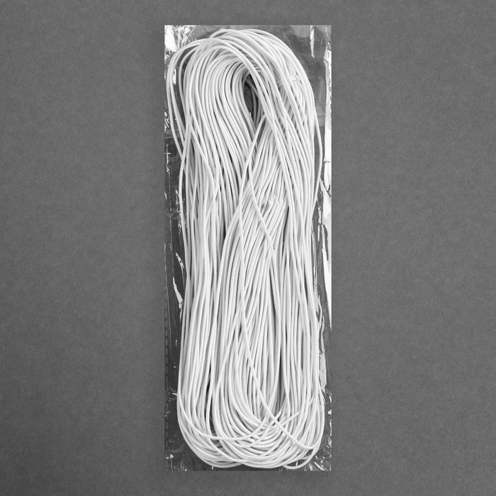 Резинка шляпная, 1,5 мм, 50 ± 1 м, цвет белый Резинка шляпная, 1,5 мм, 50 ± 1 м, цвет белый