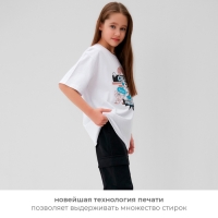 Футболка детская MINAKU, цвет белый, рост 134 см