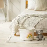 Корзина для хранения SL Home &laquo;Радуга&raquo;, плетёная, ручной работы, 30&times;40&times;25 см, белая