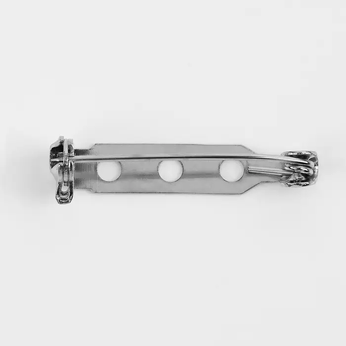 Основа для броши, 3 отверстия, 27 мм, 10 шт, цвет серебряный