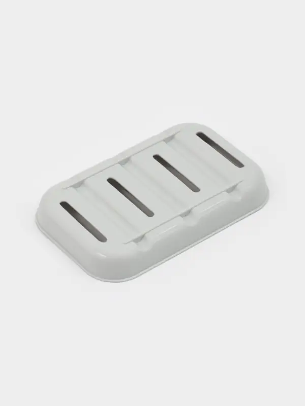 Мыльница для ванной дорожная с крышкой, серая