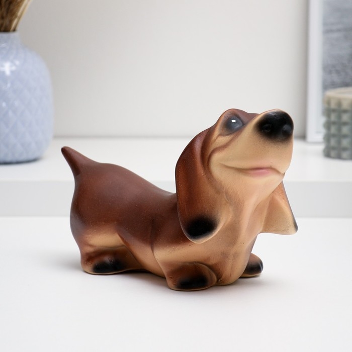 Копилка Копилка "Такса" коричневая, 25х12х15см