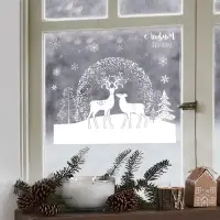 Наклейки новогодние на окна «С новым годом» , многоразовые, 50×70 см