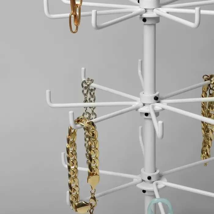 Вертушка, 2 яруса по 6 крючков и 2 яруса по 8 крючков, 17&times;17&times;32 см, белая