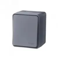 AtlasDesign Profi54 переключатель одноклавишный IP54 10 АХ, АНТРАЦИТ, Россия