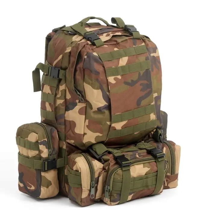 Рюкзак тактический туристический Storm tactic, 50 л, с карманами, расцветка мультикам, коричневый