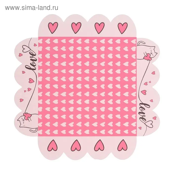 Коробка для печенья с прозрачной крышкой Love, 13&times;13&times;3 см