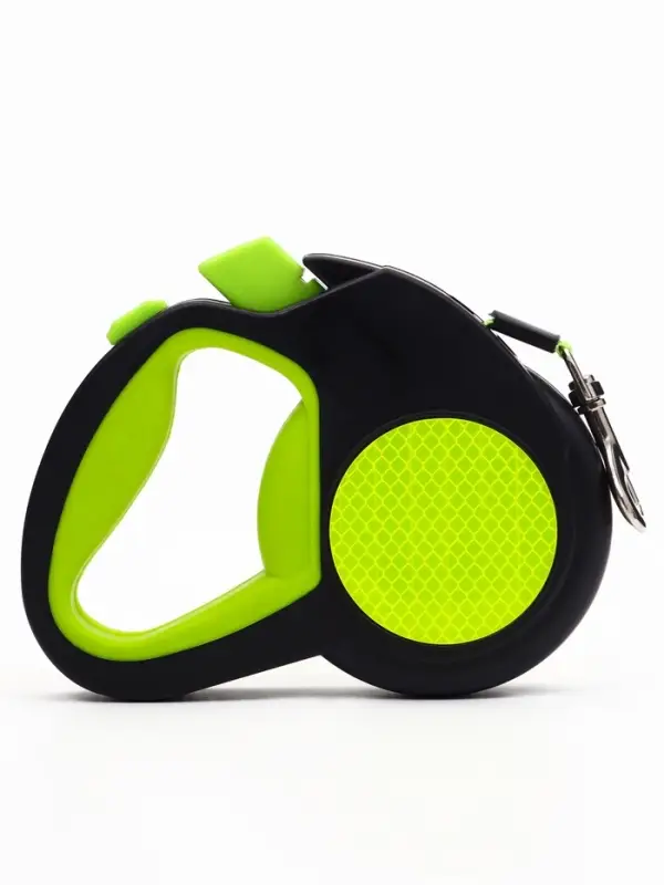 Рулетка &laquo;Пижон&raquo; светоотражающая, 5 м, до 30 кг, лента, прорезиненная ручка, зелёная