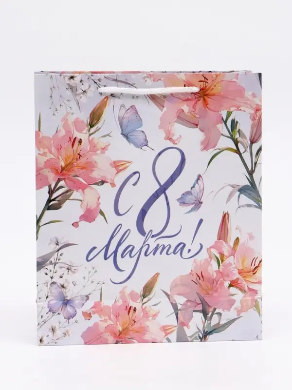 Пакет ламинированный &laquo;С 8 марта&raquo;, ML , 21 &times; 25 &times; 8 см