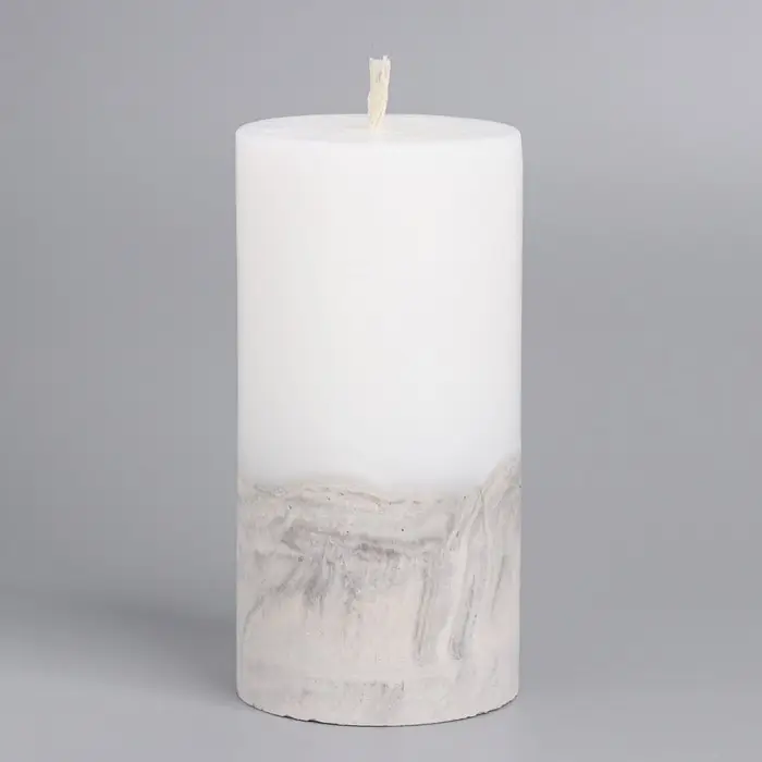 Свеча с бетоном, 5х10 см, черно-белая