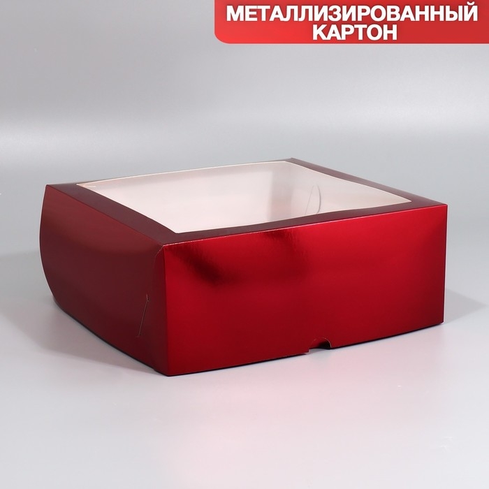 Коробка для капкейков, кондитерская упаковка с окном, 9 ячеек «Бордовая», 25 х 25 х 10 см Коробка для капкейков, кондитерская упаковка с окном, 9 ячеек «Бордовая», 25 х 25 х 10 см