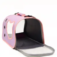 Сумка - переноска каркасная &laquo;Кошачий вид&raquo;, 41&times;27&times;25 см, фиолетовая, розовая