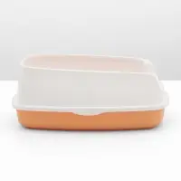 Туалет для кошек &laquo;Айша&raquo; S, 45&times;35&times;18.5 с, с высоким бортом и сеткой, пластик, оранжевый