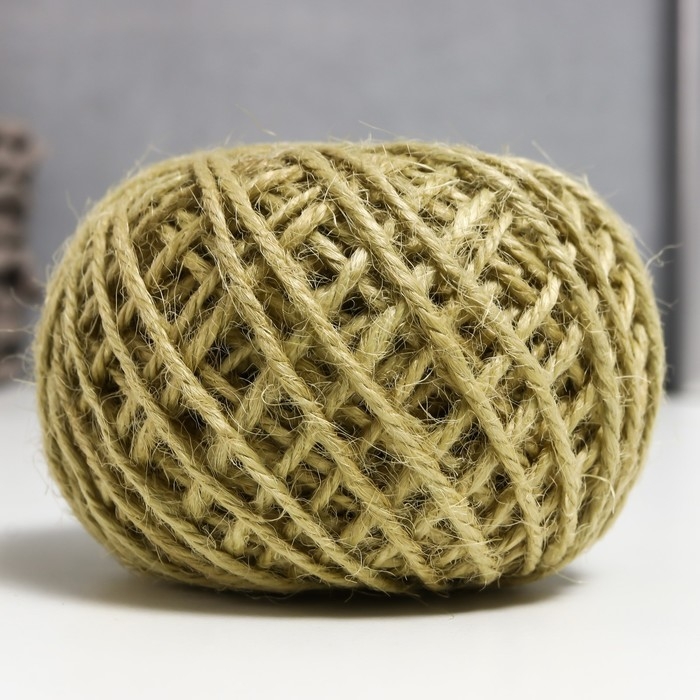 Пряжа 100% джут "Softino Jute Colored" 50м ±2м хаки 50 гр