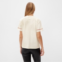 Футболка женская с красным кантом  Basic line цвет молочный, р-р 52