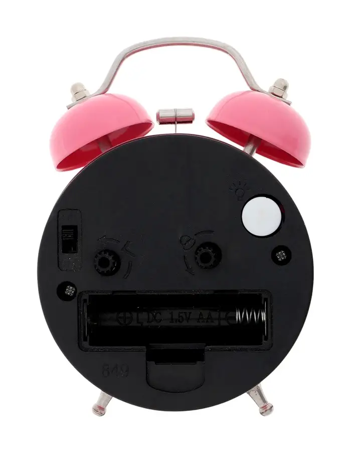 Часы - будильник настольные "Классика", дискретный ход, 12 х 8.5 см, АА, розовые