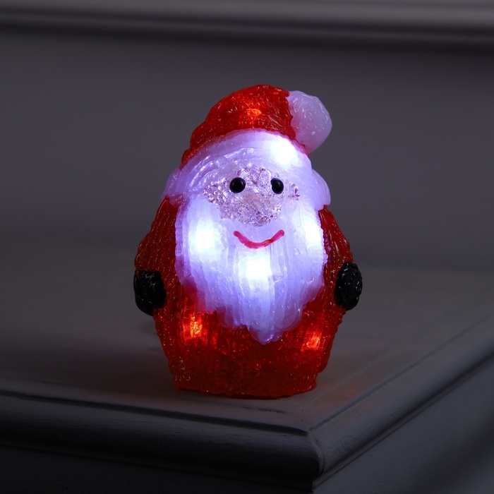 Фигура акрил.  Фигура акрил. "Дед Мороз" 15 см, 10LED, AAx2 (не в компл.), свечение белое