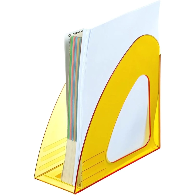 Лоток вертикальный Attache 90мм Bright Colours прозрачный желтый