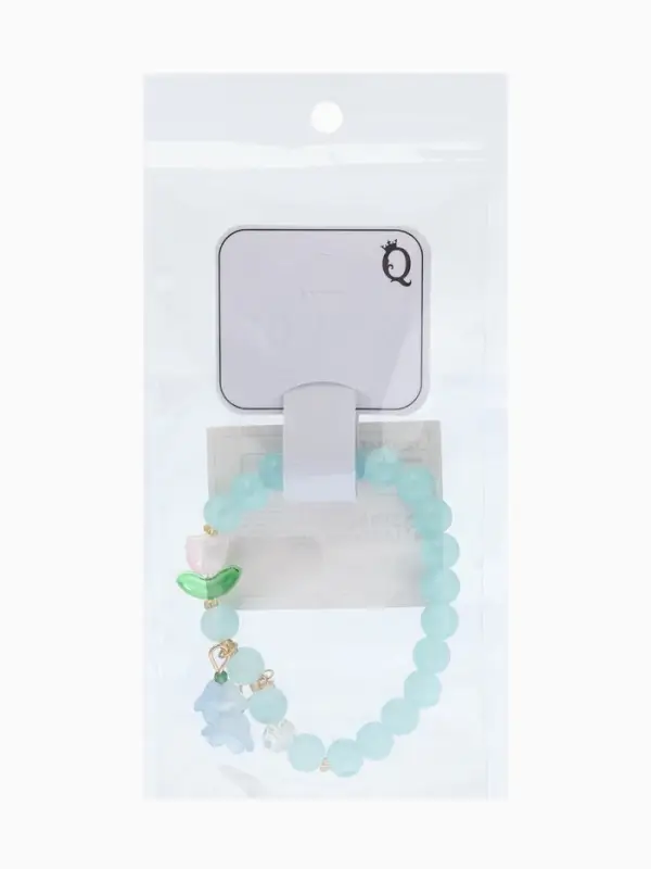 Браслет "Тюльпанчик" шар №8, цвет голубой