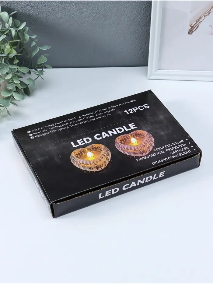 Светодиодная свеча LED - ночник RISALUX &laquo;Сердце в льдинке&raquo;, 3&times;LR1130, прозрачный, 5.5&times;5.5&times;3.3 см