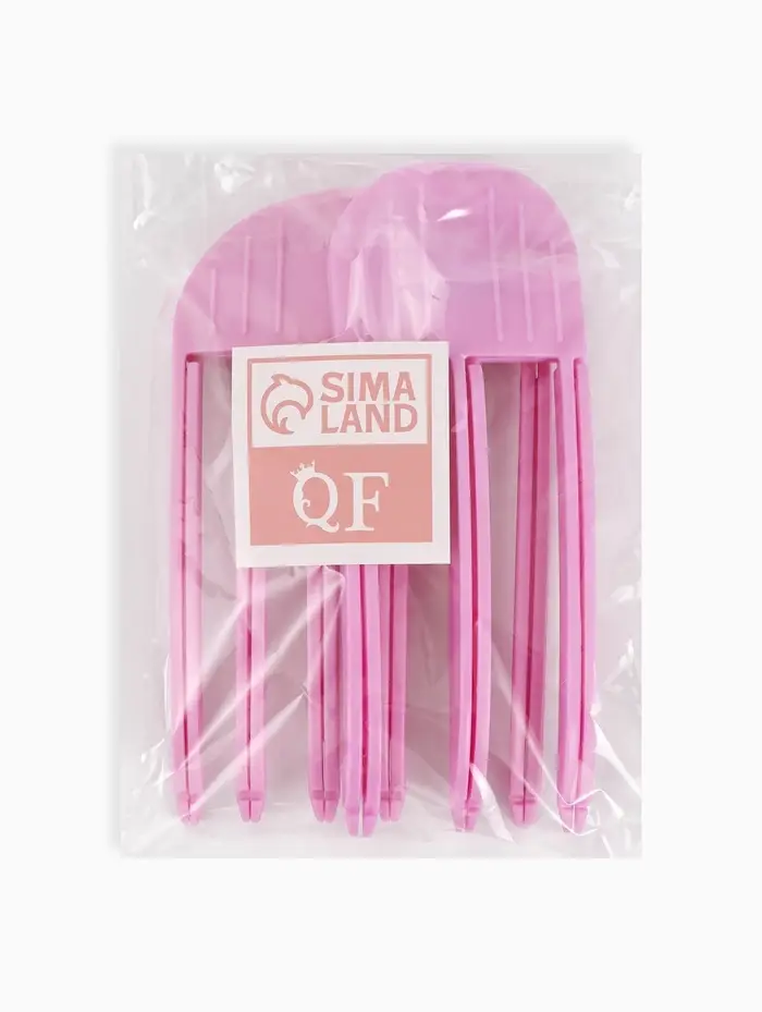 Зажимы для прикорневого объёма волос (наб 2шт цена за наб) розовый пластик накл QF