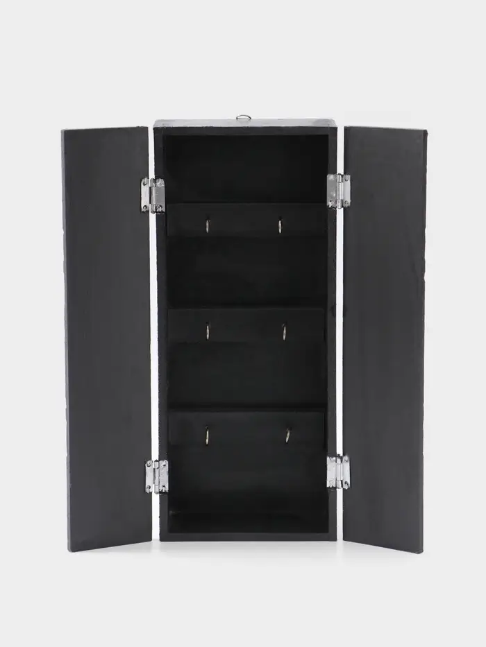 Ключница "Древо" (6 крючков) 14х7х32 см, МДФ, цв. серебро