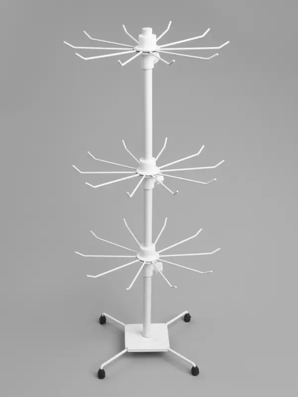 Вертушка, 3 яруса по 10 крючков, 28&times;28&times;65 см, белая