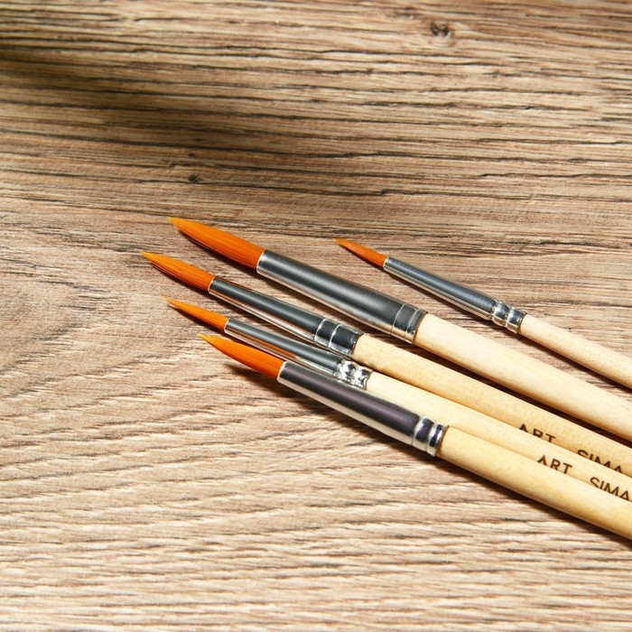 Кисть для рисования набор 5 шт. синтетика круглые «Искусство должно быть во всем» № 2, 4, 6, 8, 10 Кисть для рисования набор 5 шт. синтетика круглые «Искусство должно быть во всем» № 2, 4, 6, 8, 10