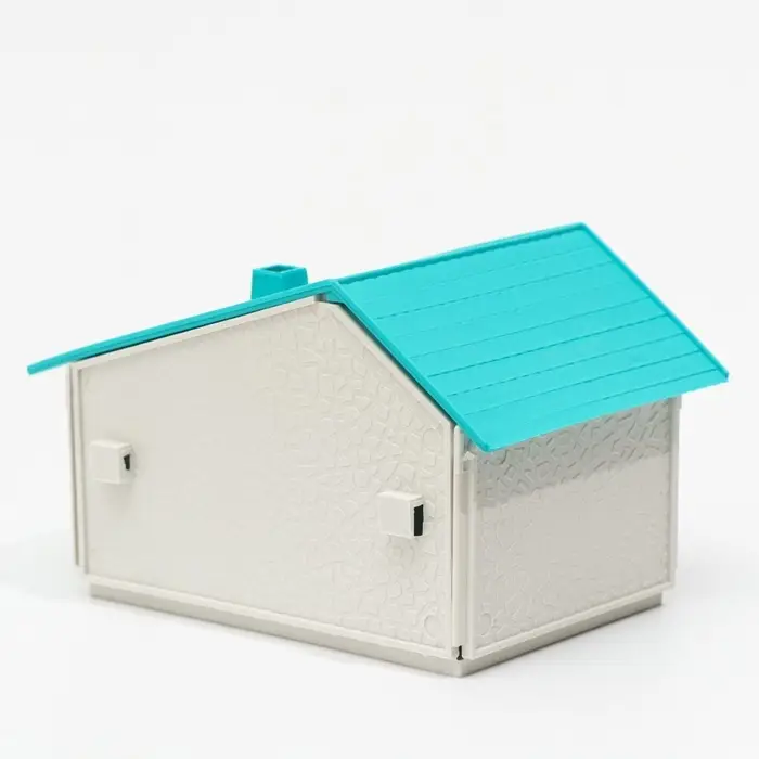 Домик для грызунов сборный &laquo;Нора&raquo; 9&times;13&times;10, пластик, белый с бирюзовой крышей