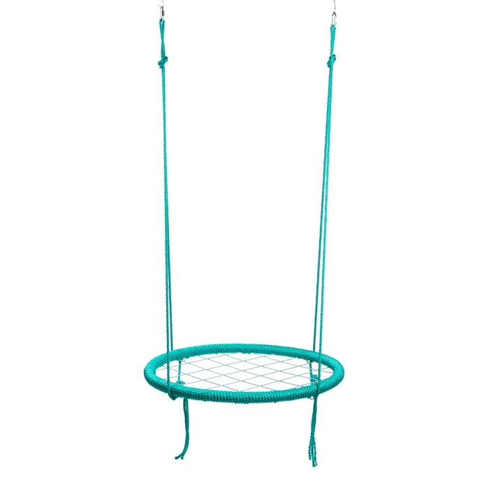 Качели ГНЕЗДО с подушкой 80 см, с оплёткой, зелёная подушка Качели ГНЕЗДО с подушкой 80 см, с оплёткой, зелёная подушка
