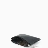 Кошелёк-монетница на молнии, однотонный, 15&times;0.5&times;11 см, чёрный