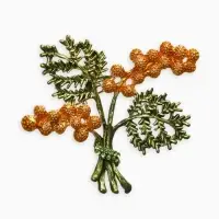 Брошь "Цветы Мимозы", цвет жёлто-зелёный в золоте