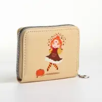 Кошелёк на молнии &laquo;Фея осени&raquo;, отдел для карт, для монет, бежевый