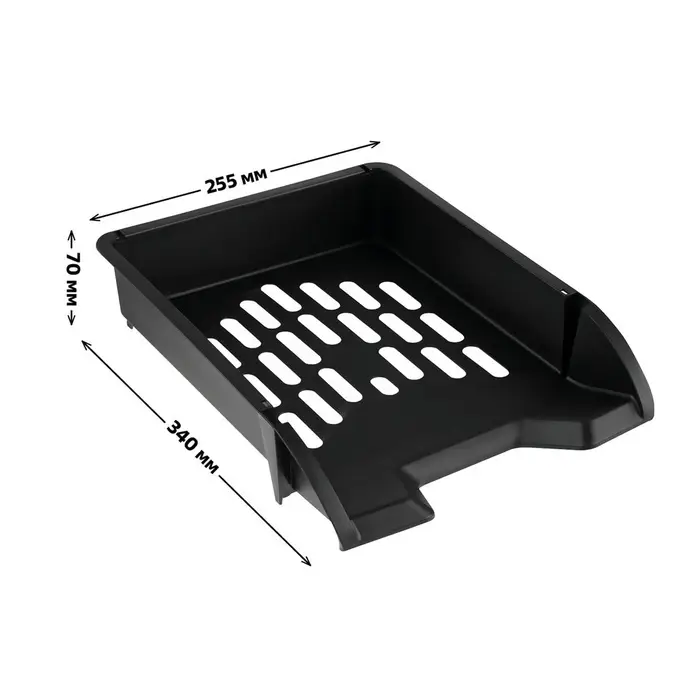 Лоток для бумаг Стамм &laquo;Лидер&raquo;, А4, горизонтальный, 1 отделение, чёрный