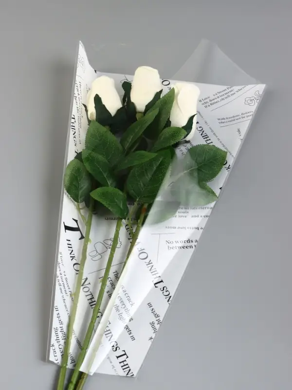 Пакет цветочный Конус, белый, 28&times;9&times;44 см&plusmn;1 см