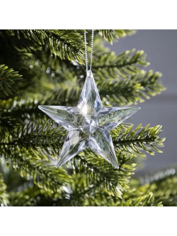 Ёлочная игрушка &laquo;Звезда&raquo;, 8.5&times;8.5&times;2.8 см, 1 LED, от батареек, свечение мульти (RGB)