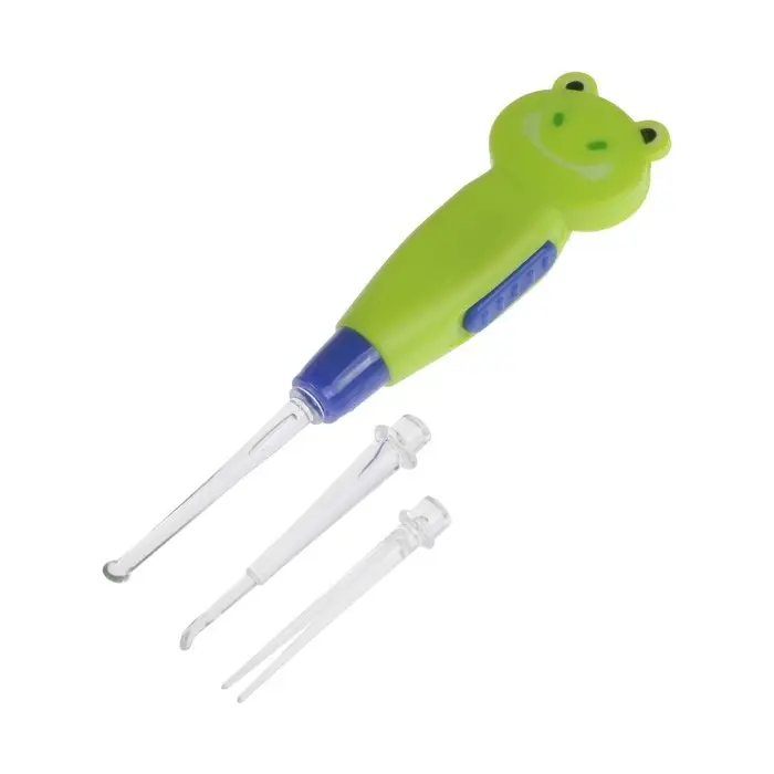 Палочка для чистки ушей LES-02, LED-подсветка, 3 насадки, от батареек, лягушка Палочка для чистки ушей LES-02, LED-подсветка, 3 насадки, от батареек, лягушка
