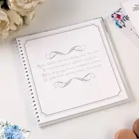 Книга пожеланий на пружине, 21.7&times;21 см &laquo;Белая с блестками&raquo;