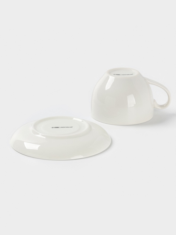 Чайная пара Доляна  Чайная пара Доляна "Цветы" цвет белый  чашка 250 мл, блюдце 15 см