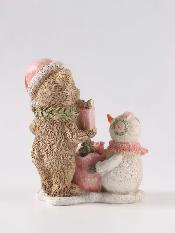 Фигурка &laquo;Мишка и снеговик&raquo;, 10 см, полистоун