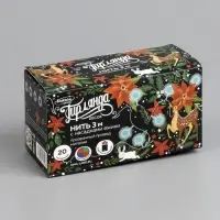 Гирлянда &laquo;Нить&raquo; 3 м с насадками &laquo;Ёжики&raquo;, IP20, прозрачная нить, 20 LED, от батареек АА&times;3, свечение мульти