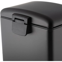 Ведро мусорное с педалью и доводчиком Luscan 6л, черное,прямоуг,металл