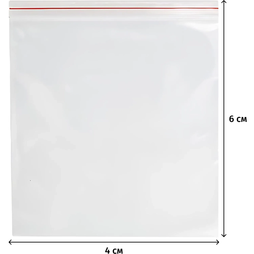 Пакет с замком (Zip Lock) 4 х 6 см, 32 мкм, 1000 шт/уп эконом