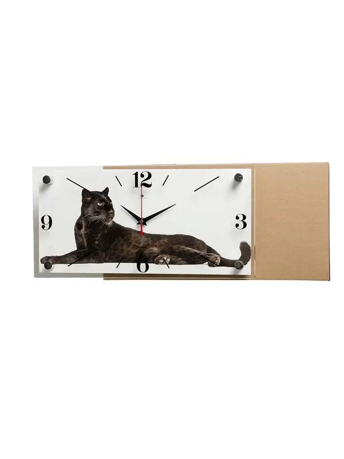 Часы настенные, интерьерные &laquo;Пантера&raquo;, бесшумные, 20&times;40 см, белые